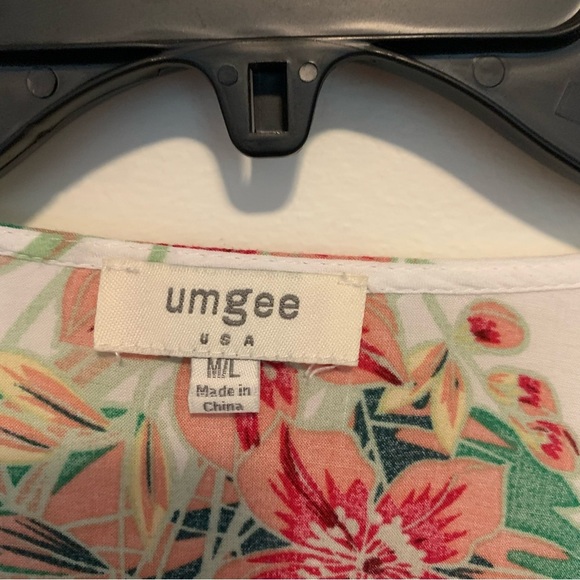 Umgee Tropical Floral Open Front Kimono Pom Poms Vacation Resort Size Med Large - Picture 5 of 9